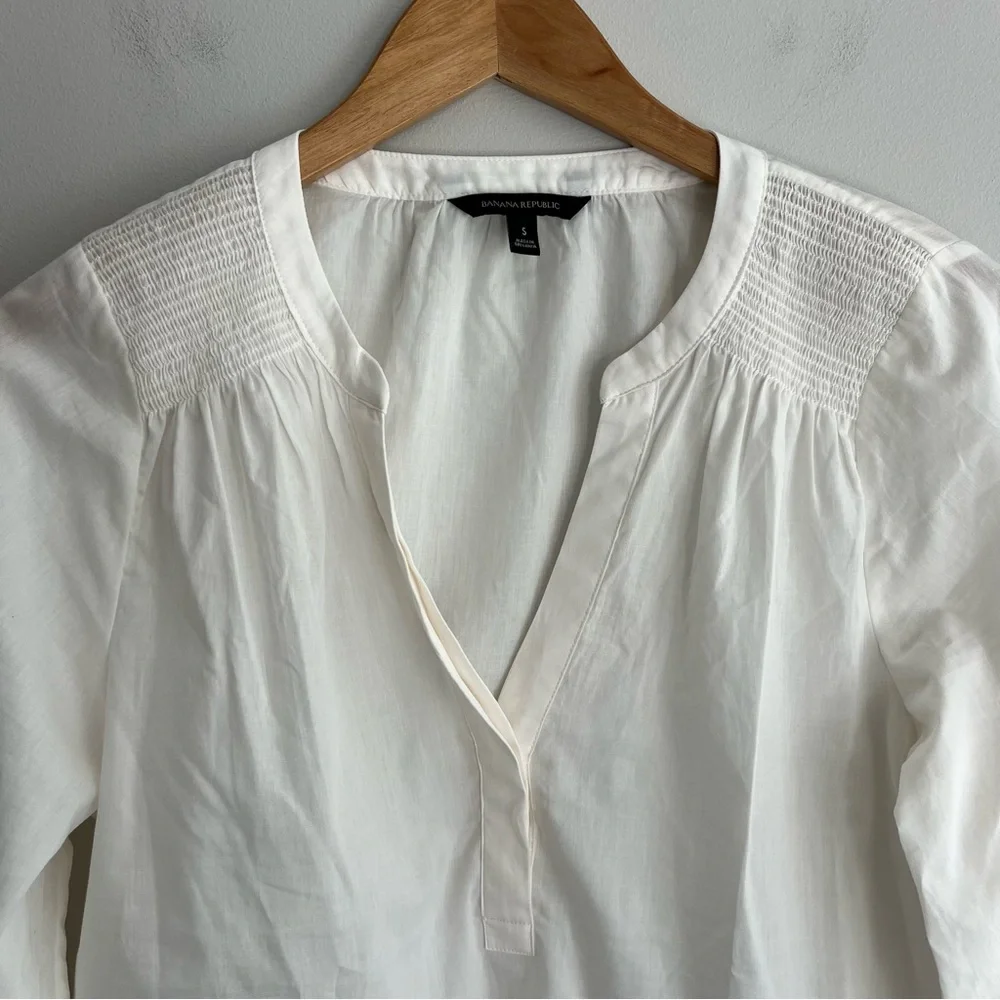 Banana Republic Bohemian Cream Blouse Small - Picture 3 of 9